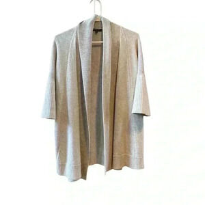 LAFAYETTE 148 - Oatmeal/Light Gray Open Front Cardigan Sweater